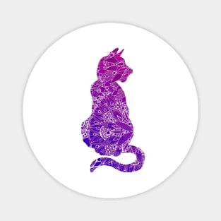 Purple Mandala Cat Magnet